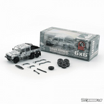 BMC 1/64 Land Rover Defender 110 Pick Up 6x6 Camouflage Checker White Delux Accessory Pack RHD Diecast Scale Model Car 64B0341