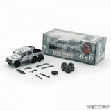 BMC 1/64 Land Rover Defender 110 Pick Up 6x6 Camouflage Checker White Delux Accessory Pack RHD Diecast Scale Model Car 64B0341