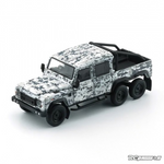 BMC 1/64 Land Rover Defender 110 Pick Up 6x6 Camouflage Checker White Delux Accessory Pack RHD Diecast Scale Model Car 64B0341