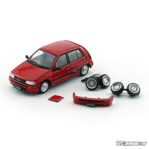 BMC 1/64 Daihatsu Charade 1991 Red 4 Door 16 Valve Diecast Scale Model Car 64B0450