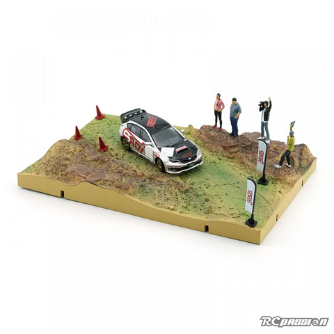 BMC 1/64 Subaru 2009 IMPREZA WRX STI Rally with Grass Diorama RHD Christmas Limited Diecast Scale Model Car BM64B0244