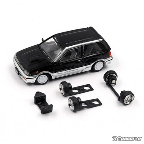 BMC 1/64 Toyota Starlet Turbo S 1998 EP71 Black Silver RHD Diecast Scale Model Car BM64B0254