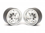 BRW7809175 Boom Racing 1.9 Terra Classic 8-Hole Aluminium Deep Dish Beadlock Wheels w/ Xt601 Hubs (2) Silver