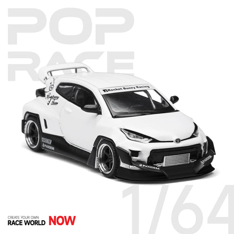 POP RACE GR YARIS PANDEM WHITE PR64-GRYA-PWH1