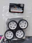 Team Powers 1/10 Mini Pre-Glued Rubber Tire Set 36R (4pcs) White TP-MPG3604WH