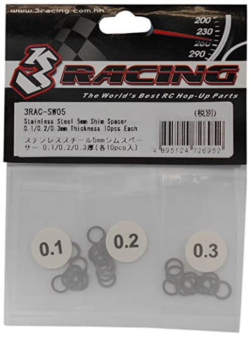 3RAC-SW05 Stainless steel 5mm shim spacer 0.1/0.2/0.3mm thichness 10pcs Each