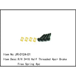 Caster Racing JR-0124-01 R/H 3*16 Half Threaded 4pc + Brake Free Spring 4 pc