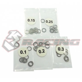 3Racing 3RAC-SW05/V2 STAINLESS STEEL 5MM SHIM SPACER 0.1/0.15/0.2/0.25/0.3MM THICKNESS 10PCS EACH