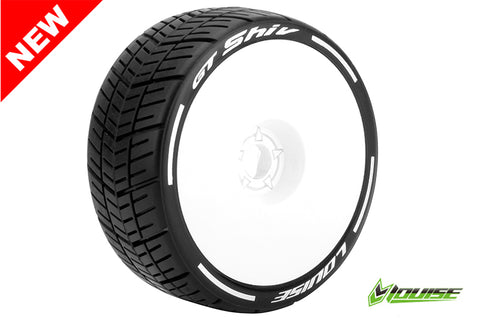 LOUISE GT-SHIV 1/8 Scale On Road GT Tires Soft Compound/White Dish Rim/ Mounted #L-T3284SW (2pcs)