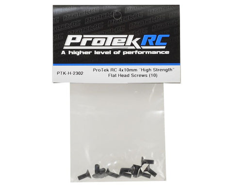 Protek RC 4x10mm "High Strength" Flat Head Screws (10) PTK-H-2302