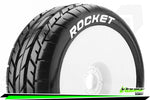 1/8 Scale On Road Buggy Tires - Mounted Soft / white Rim / Hex  17mm L-T3190SW