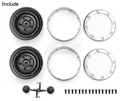 GRC/GAX0130CB GRC 1.9 Metal Classic Beadlock Wheel #Series I (2) Black